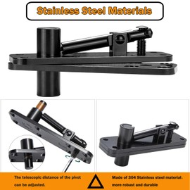 2PCS Hidden Door Hinge, Stainless Steel Hidden Hinges 573LB Load-Bearing for Doors, Heavy Duty Pivot Door Hardware Swinging Pivot Hinge 360° Rotation Door Hinges