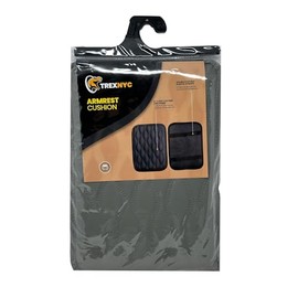 TrexNYC Armrest Cushion, Center Console Cover, Leather and Foam, Waterproof Car Armrest Cover, Car Armrest Protection and Universal Interior Accessory for Car, Truck, SUV (Gray)