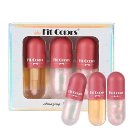 Natural Lip Plumper and Lip Care Serum, Plumping Lip Gloss Set,Lip Enhancer Full Lips Plumper, Plumping Lip Oil, Day & Night Moisturizing Repair Lip Gloss Set