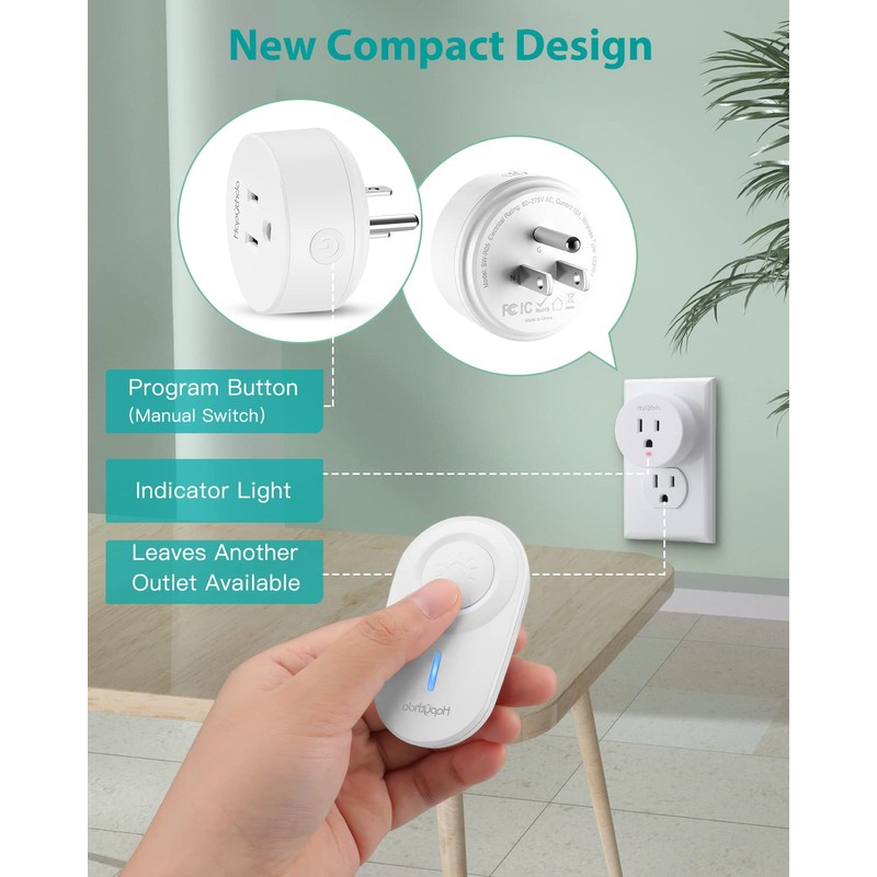HAPYTHDA Remote Control Outlet,Remote Light Switch with 15A/1500W and 500