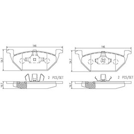 Brembo Balata (NAO) P85041N Volkswagen Beetle 1998-2001, Golf 1999-2001, Jetta 1999-1999, Jetta 2001-2001, Jetta 2008-2009, Jetta 2011-2015