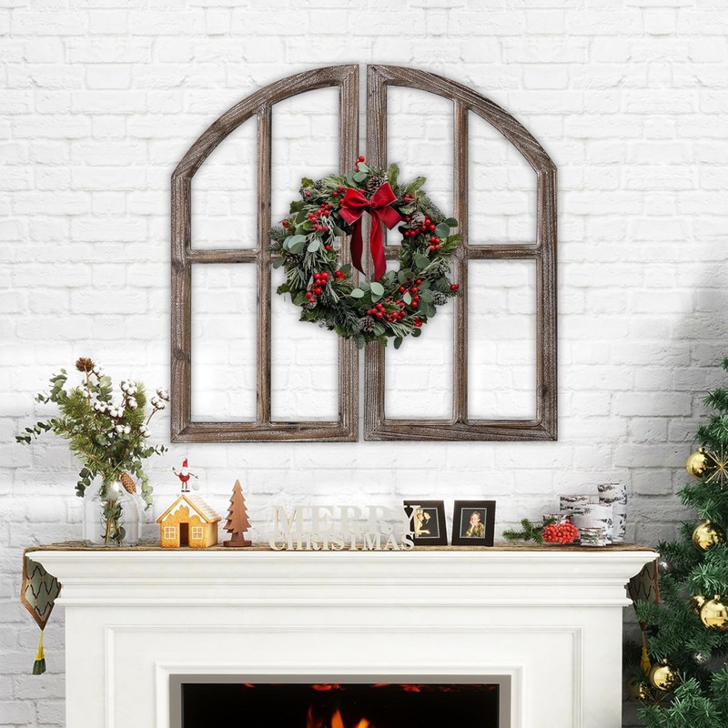 Sintosin Farmhouse Window Frame Wall Decor 30 Inch, Set of