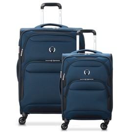 DELSEY PARIS Sky Max 2.0 Softside Expandable Luggage with Spinner Wheels, Blue, 2-Piece Set (21/24)