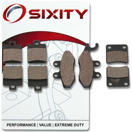 Sixity Front Rear Organic Brake Pads 2008-2014 for Piaggio MP3 500 Set Full Kit Three Wheeler Complete