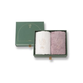 Foo Tokyo Face Towel Gift Set, 2 Pieces, White x Pink, Popular Gift, Luxury, Imabari Towel, Made in Japan, Organic Cotton, Made in Japan, Wedding, Housewarming, Housewarming, Housewarming,