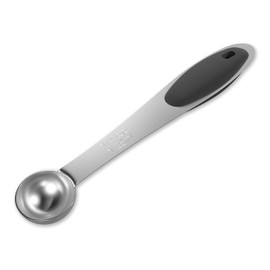 LEIFENY 1PCS 1/4 Tsp(1.25ml) Single Measuring Spoon with Black Silicone Grip, Stainless Steel Individual Measure Scoop Only