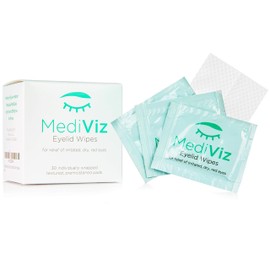 Mediviz Eyelid Cleanser Wipes – Gentle, Exfoliating, Hypoallergenic Eyelid Wipes – Cleansing Wipes for Itchy Eyes Helps Remove Lid Debris & Clear Crusted Matter – Eye Makeup Remover Wipes – 30 count