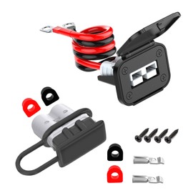 JacEnergy Battery Quick Disconnect Connector, Battery Cable Connector Quick Disconnect Battery Terminal, Anderson Connector, 8Awg Wire Harness Plug Connector Kit for Car Winch Trailer,Forklift