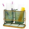 Green Toothbrush Holders for Bathrooms, 2 Cups Toothbrush Holders for