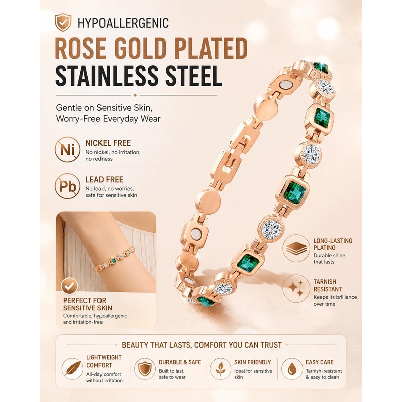 Magnetic Bracelet for Women, Ultra Strength Magnetic Bracelet Therapy Bracelet