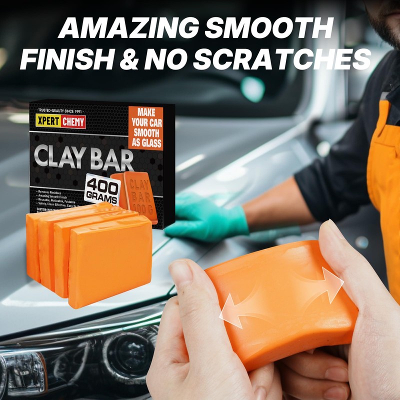 XPERTCHEMY Car Clay Bar 4 Pack 400g(4x100g), Auto Detailing Premium