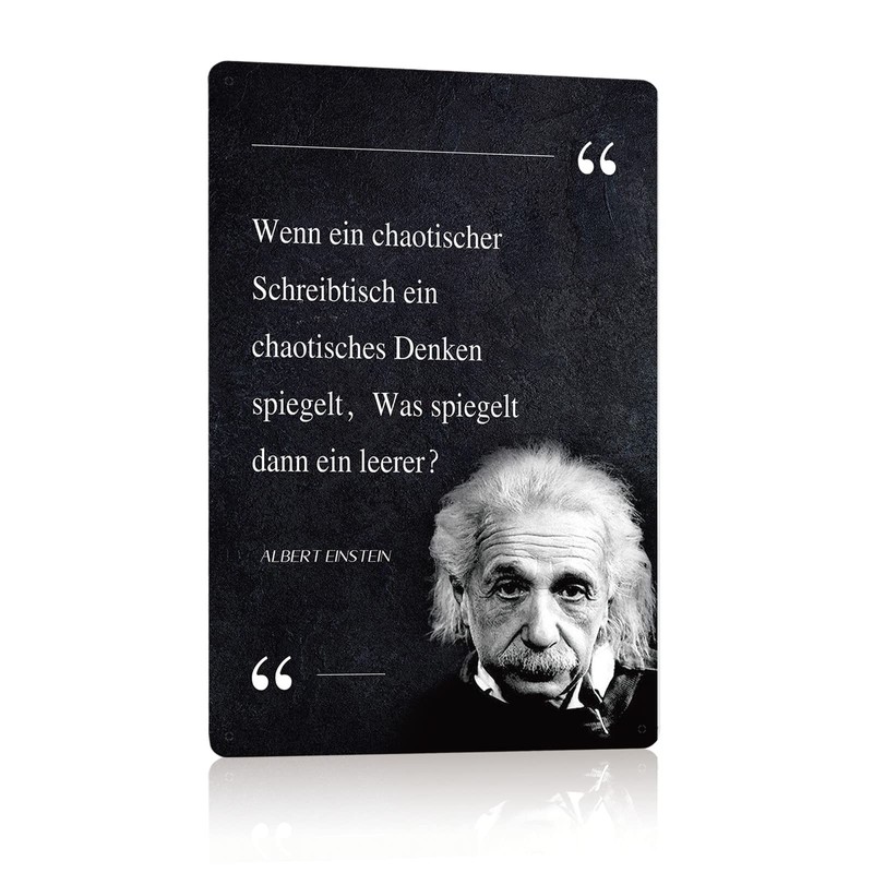 Set of 5 Metal Signs Albert Einstein Sayings Retro Sign