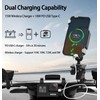 Cliff Top Motorcycle Phone Mount and Holder with 15W Wireless