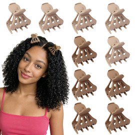 Hair Volume Clip, Root Clips for Curly Hair Volume and Claw Clips for Thick Hair Root Lifter 10 Pcs (Matte Beige&Brown)