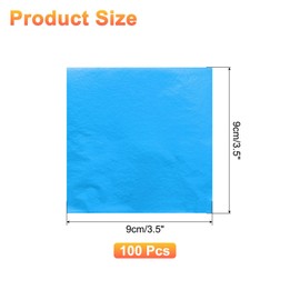 sourcing map 100pcs Leaf Sheets, 3.5" x 3.5" Foil Sheets Paper Sheets for DIY Crafts Painting Nails Resin Furniture Decoration(Blue)