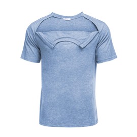 Deyeek Post Surgery Shoulder Recovery Tshirt Zipper Open Unseix Surgery Shirts Left & Right arm Open Chemo Port Access Shirt