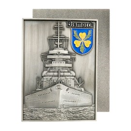 Generisch Silver Battleship Bismarck Ship Badge Pin