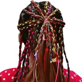Leadigol 50PCS Hair Braids Assorted Gradient Color, Colorful Hair Wrap String DIY Girl Braid Hair Accessories,5 Sets Styles Hair Braiding String Colorful String For Hair