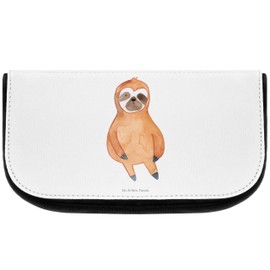 Mr. & Mrs. Panda Cosmetic Bag Sloth Satisfied, White, Hand Drawn