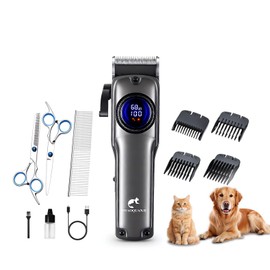 Tosatrice per Cani e Gatti,Tosatrice per Cani Pelo Lungo Professionale,Lame in acciaio inox regolabili a 4 stadi,Tagliacapelli per capelli spessi/ricci/ondulati/fini