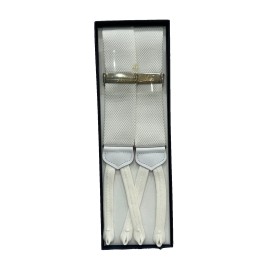 Brooks Brothers NEW Brooks Brothers Men's Braces White Leather Adjustable Suspenders One Size