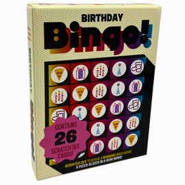 Grand Prix International: Bingo Scratch Card Game: Birthday - Entertaining Party Activity, Reveal 5 Pizza Slices in A Row to Win, 26 Themed Cards
