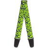 Buckle-Down Guitar Strap - Question Mark Scattered Lime Green/Purple -