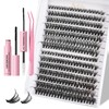 FREEORR 280Pcs Lash Extension, Wispy Fluffy Eyelash Cluster, 9-16mm DIY