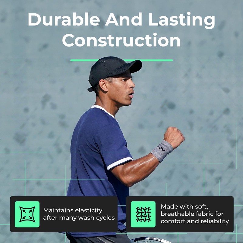 ADV Tennis Wristbands with New Age Polyester Cotton Blend -