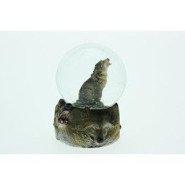 Cornelißen Glitter Ball Wolf Height 9 cm Animal Snow Miniature Shaker Glass Ball
