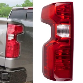 Boine Left Driver Side Tail Light Compatible With 2019-2024 Chevy Silverado 1500 2500HD 3500HD NON-LED Model Rear Light Housing - Bulb and Harness Included (Halogen Type, Left Driver Side)