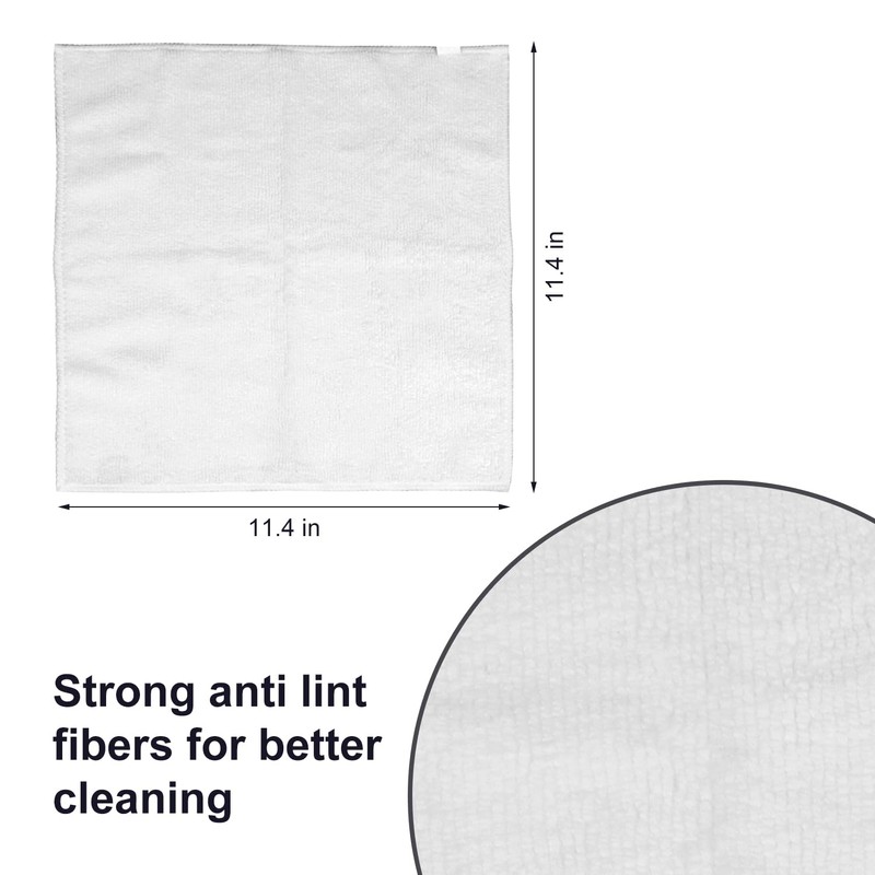 Microfiber Cleaning Cloth, Cleaning Rags,3 Pcs, White 11.4 inch x