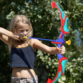 Bow and Arrow Set for Kids, LED Light Up Archery Set with 7 Suction Cup Arrows, Quiver & Standing Web Target for Indoor/Outdoor, Birthday Gifts Toys for 4 5 6 7 8 9 10 12 Year Old Boys Girls