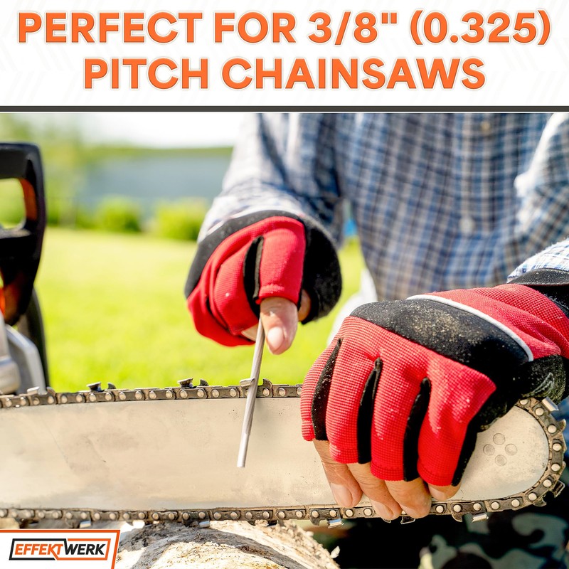 Chainsaw Sharpening File Set - 6 Round Files Compatible w/
