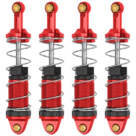 4Pack ShareGoo RC Car Shock Absorbers Metal Shocks Damper Compatible with MJX Hyper Go 16207 16208 16209 16210 H16BM H16GT H16DR 1/16 RC Car Upgrades Part (Red)