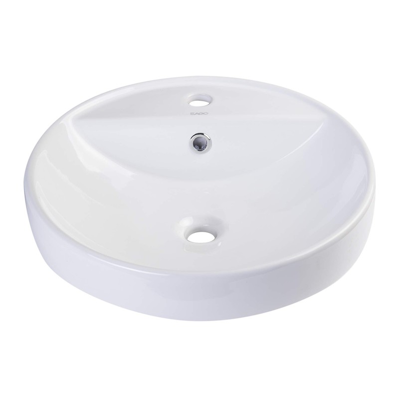 EAGO BA141 18-Inch Round Ceramic Above Mount Bathroom Basin