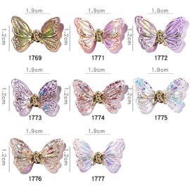 8 alas móviles 3D para decoración de uñas, mariposas, manicura, decoración artística, 2021, nueva mariposa de diamante de Aurora brillante en 6 estilos, adornos para uñas, diseño de manicura