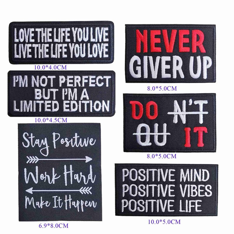 6Pieces Positive Affirmation Sayings Iron On Patch, Custom Trendy Motivation