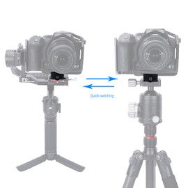 NICEYRIG Quick Release Plate Clamp,Camera Mount QR Clamp Built-in Spirit Level with 1/4 to 3/8 Screw for Arca Standard Tripod/DJI Ronin RS3 Mini/RS3Pro/SC/RS2/RSC2 Stabilizer-551