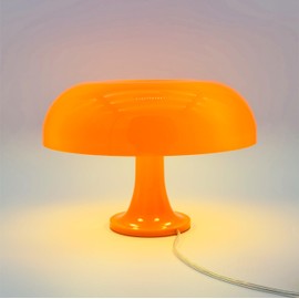 Lotus Atelier Orange Mushroom Lamp for Room Aesthetic Modern Lighting for Bedroom | Cool Retro Living Room Decor (Orange)