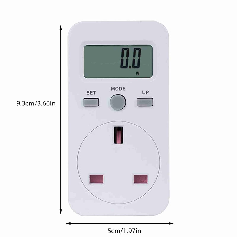 UK Plug Plug-in Digital LCD Energy Monitor Power Meter Electricity