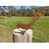 Wagtail Post Topper - Australian Made Rusted Metal Garden Art