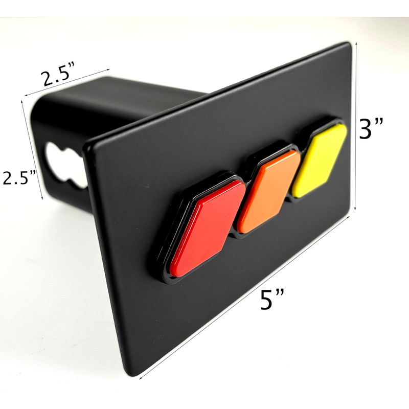 eVerHitch Tri Color Metal Trailer Hitch Cover (Red, Orange and