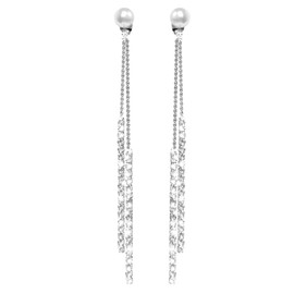 Fashion Sterling Silver Bling Design Long Dangle Drop Hypoallergenic & Nickel Free Stud Drop Dangle Earrings Jewelry for Girls Women