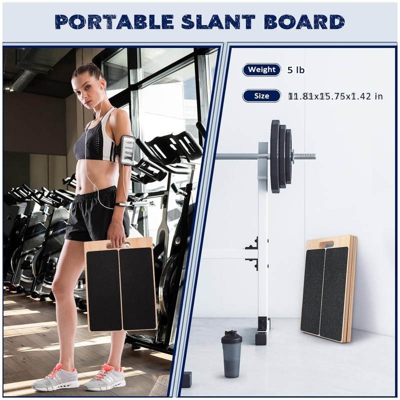 SSHAZ SPOT Professional Wooden Slant Board for Calf Stretching, Portable
