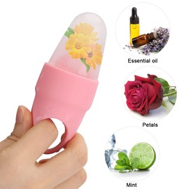 Small Ice Roller for Face and Eye, Ice Face Roller Facial Beauty Ice Roller Skin Care Tools, Ice Facial Roller Gua Sha Face Massage, Silicone Ice Mould for Face Beauty Remove Fine Lines (4 Colors)
