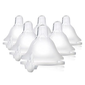 Evenflo Feeding Balance + cuello ancho sin BPA silicona flujo medio biberón de bebé pezón – 3 meses + 6 ct