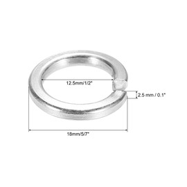 PATIKIL 1/2" Spring Lock Washer, 50 Pack 304 Stainless Steel Split Lock Washer Elastic Gasket Lock Metal Washers for Screws Bolts