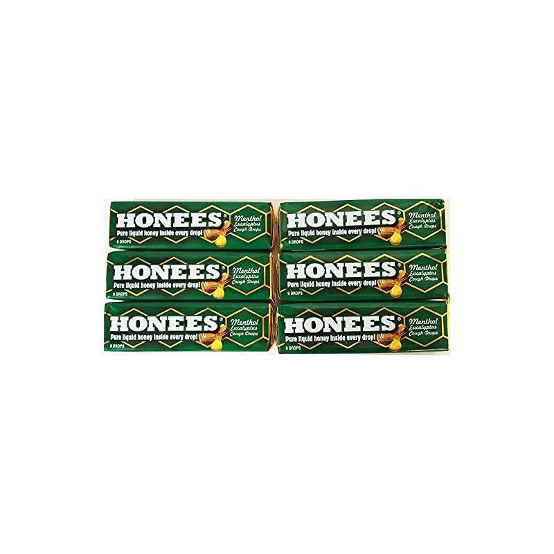 Honees Filled Menthol Cough Drops, Honey, Menthol & Eucalyptus Cough