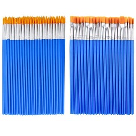 Vaniika Small Paint Brush Set, 60 pcs Paintbrushes with Flat Round Tip Brushes, Face Paint Brushes Art with Nylon Hair for Acrylic, Watercolor, Oil, Gouache, DIY Craft Decorations